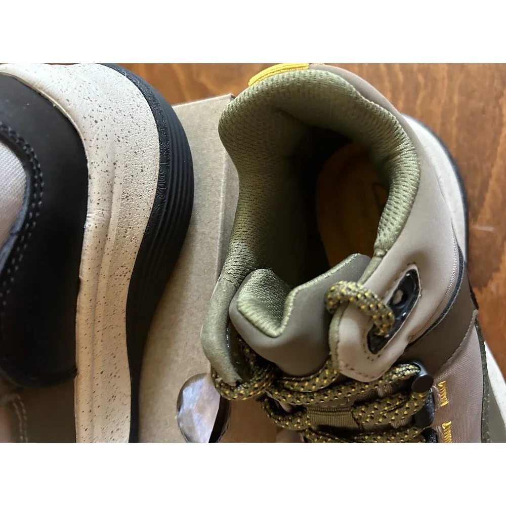 Clarks Womens  6 W Jaunt Lo‎ Dark Olive Mix Ankle Lace Up NEW Leather
